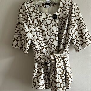 J.Crew Animal Print Short Sleeve Belted Jacket